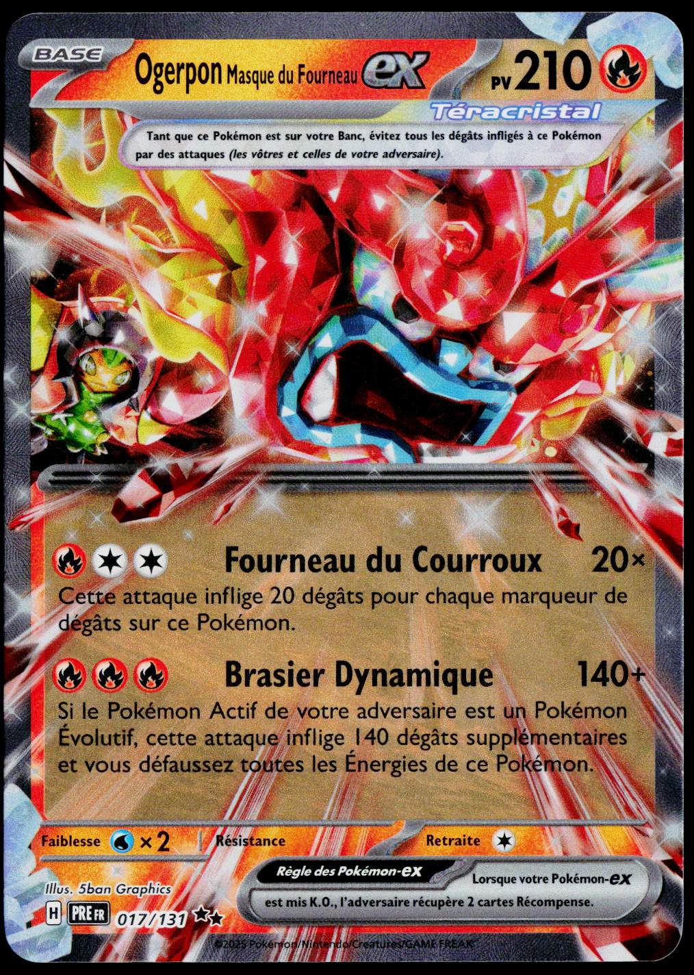 Hearthflame Mask Ogerpon ex 017/131, French - front