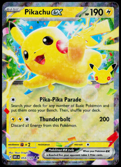 Pikachu ex 053/128, English - front