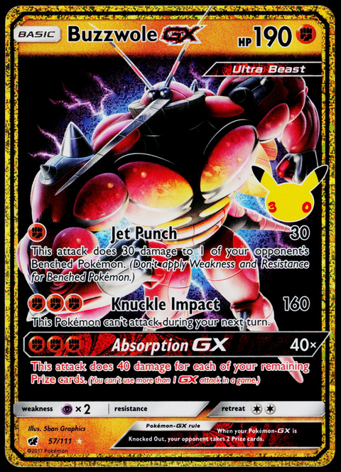 Buzzwole-GX 57/111, 30th Celebration – Classic Collection, English - front