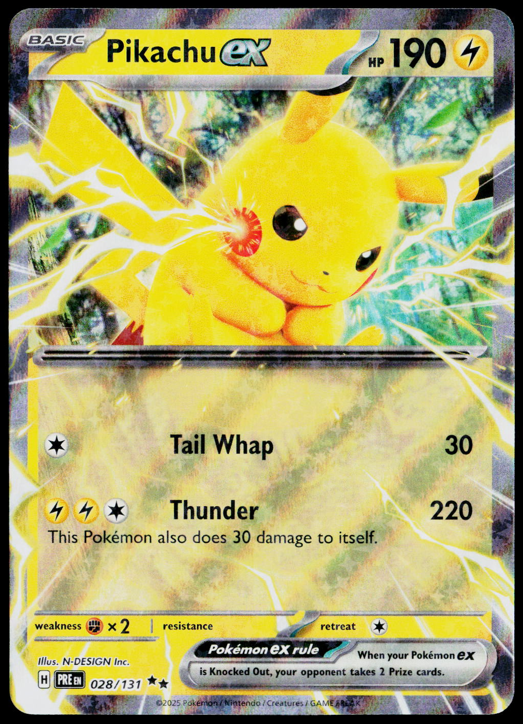 Pikachu ex 028/131, Prismatic Evolutions, English - front