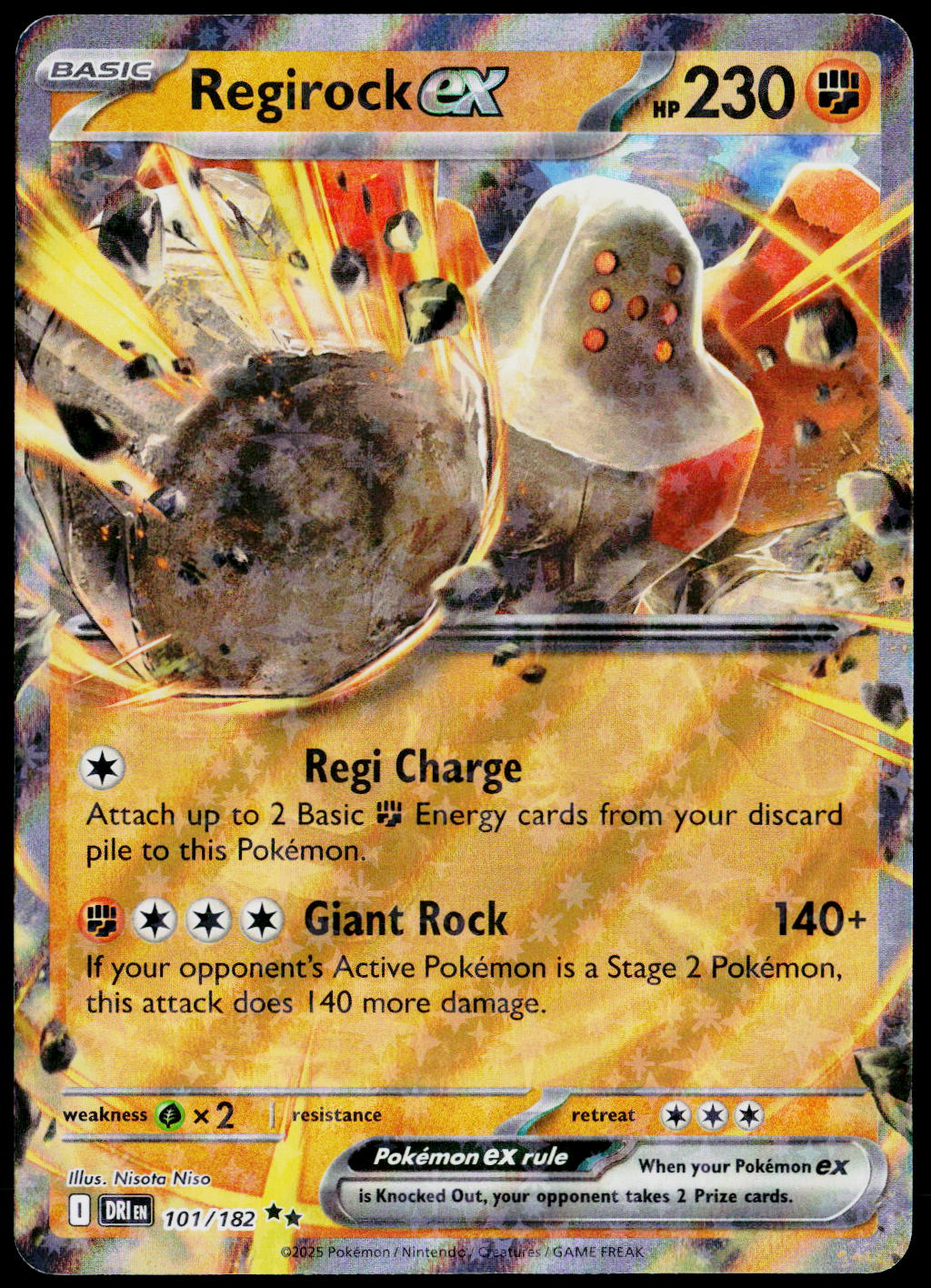Regirock ex 101/182, Destined Rivals, English - front