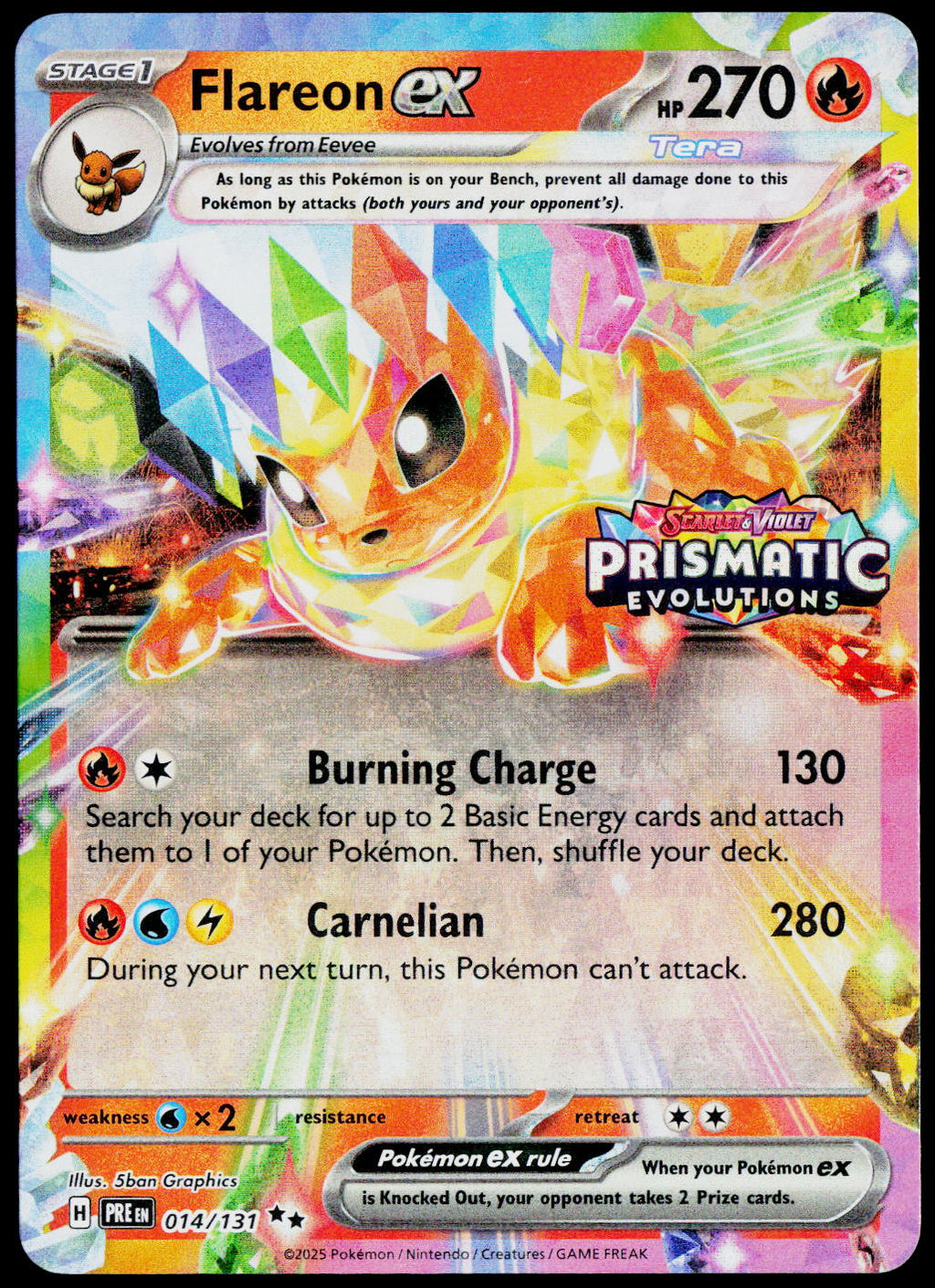 Flareon ex 014/131, Prismatic Evolutions, English - front