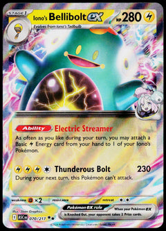 Iono's Bellibolt ex 070/217, Ascended Heroes, English - front