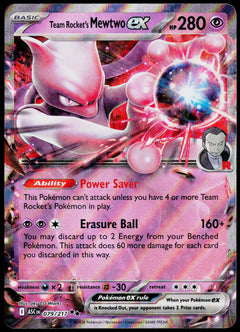 Team Rocket's Mewtwo ex 079/217, Ascended Heroes, English - front