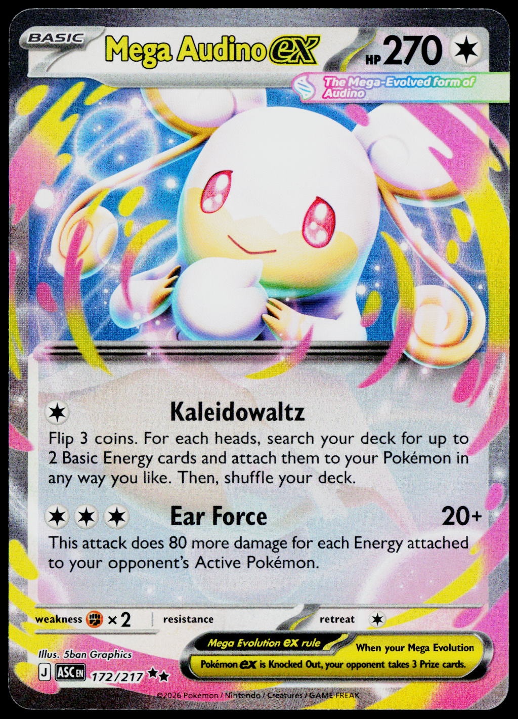 Mega Audino ex 172/217, Ascended Heroes, English - front