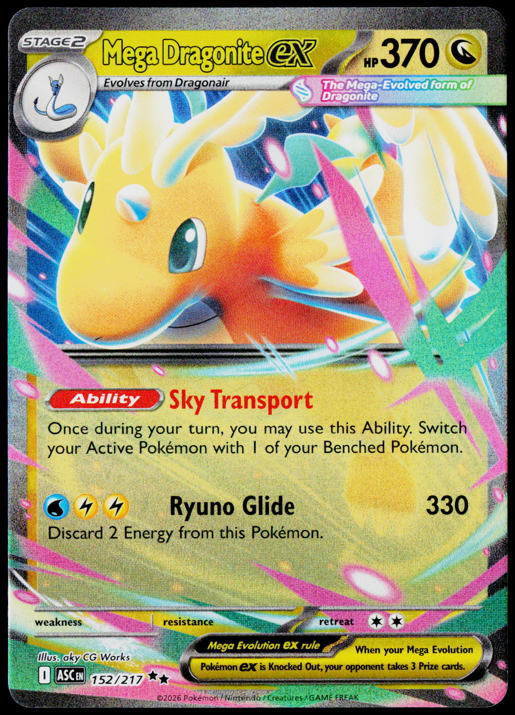 Mega Dragonite ex 152/217, Ascended Heroes, English - front