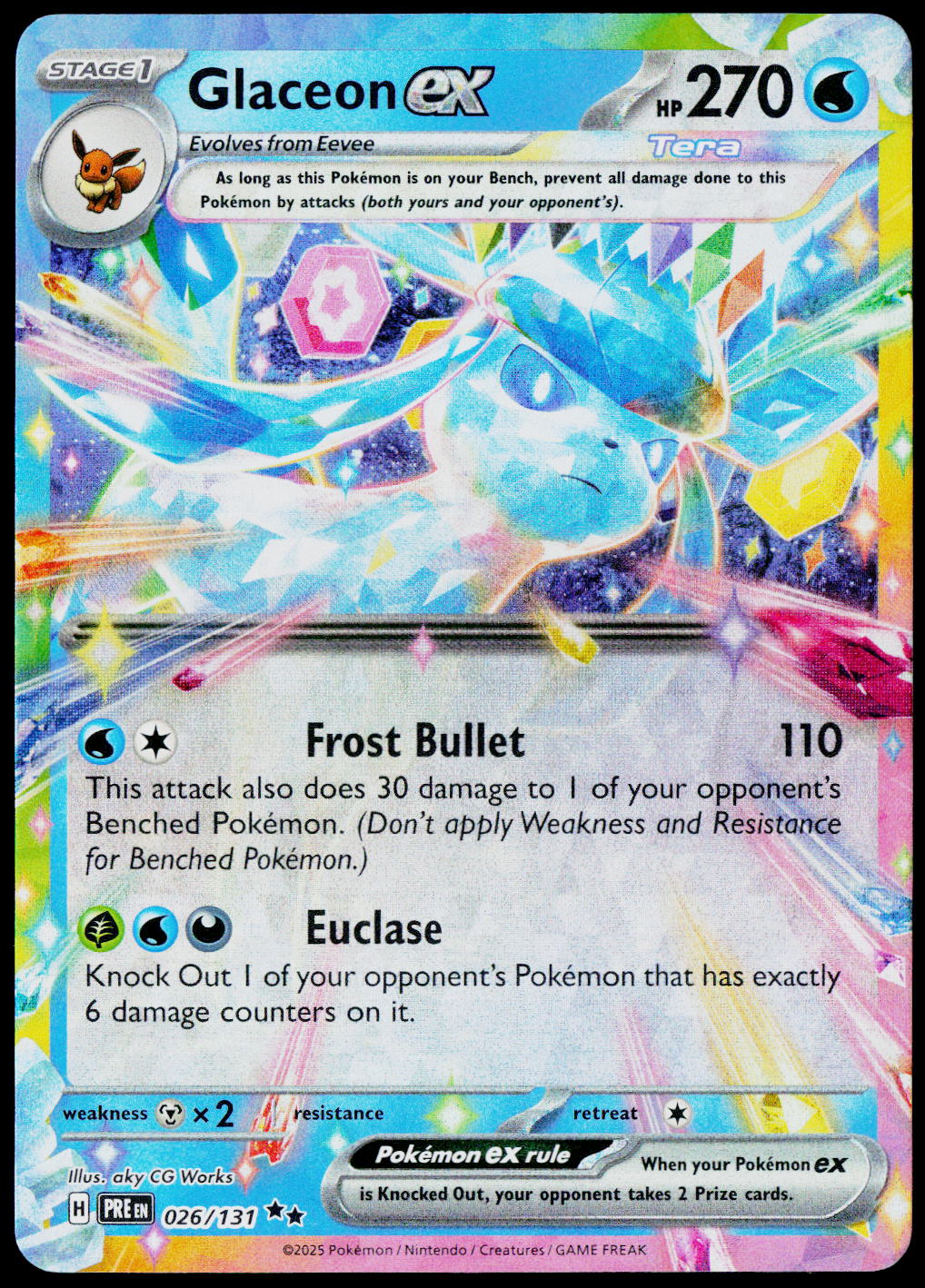 Glaceon ex 026/131, Prismatic Evolutions, English - front