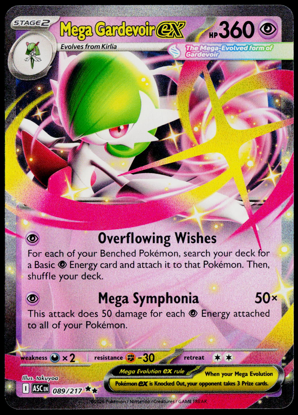 Mega Gardevoir ex 089/217, Ascended Heroes, English - front