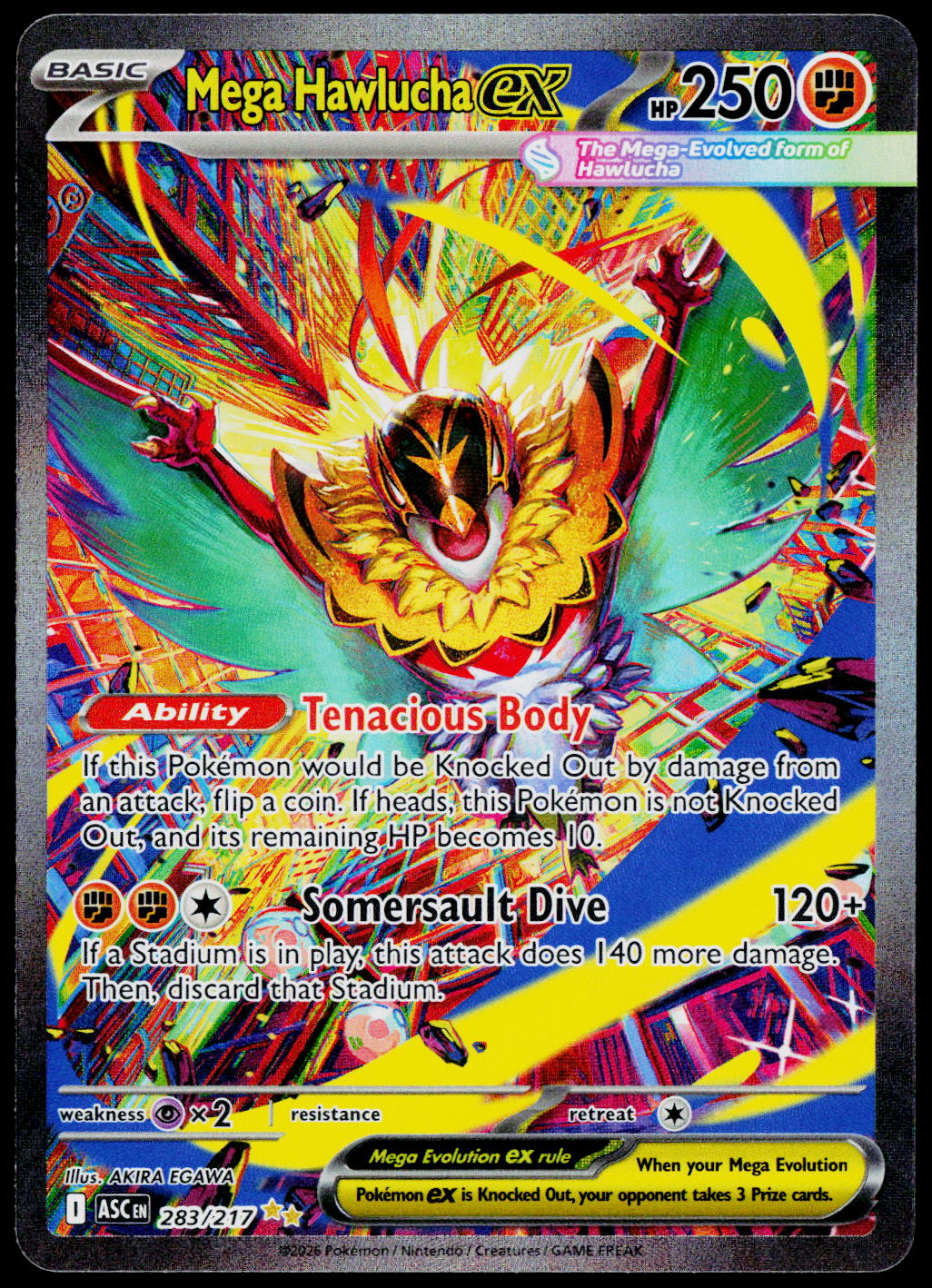 Mega Hawlucha ex 283/217, Ascended Heroes, English - front