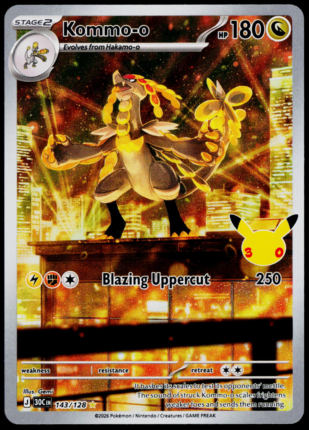 Kommo-o 143/128, 30th Celebration, English - front