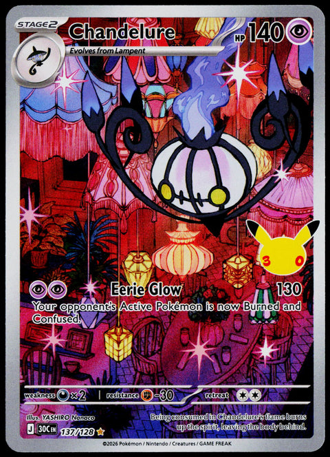 Chandelure 137/128, 30th Celebration, English - front