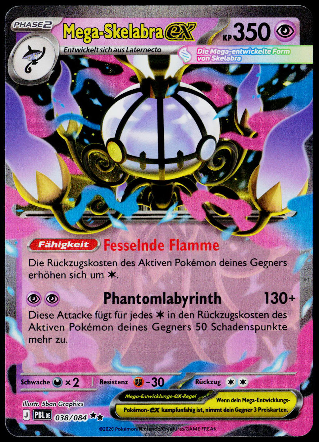 Mega Chandelure ex 038/084, Pitch Black, German - front
