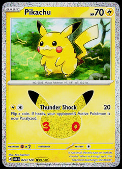 Original Ricoh fi-8170 scan of Pikachu 023/128, 30th Celebration, English — front