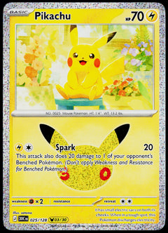 Original Ricoh fi-8170 scan of Pikachu 025/128, 30th Celebration, English — front
