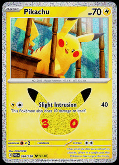 Original Ricoh fi-8170 scan of Pikachu 036/128, 30th Celebration, English — front