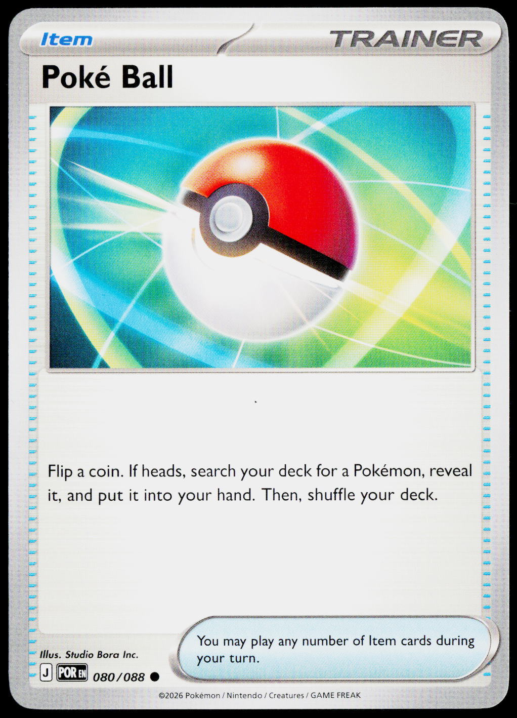 Original Ricoh fi-8170 scan of Poké Ball 080/088, English — front
