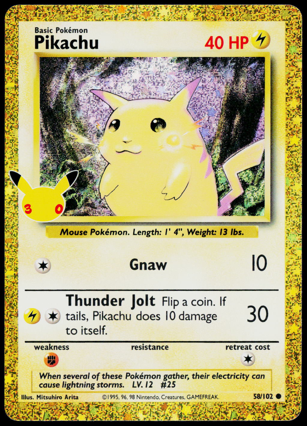 Original Ricoh fi-8170 scan of Pikachu 058/102, English — front