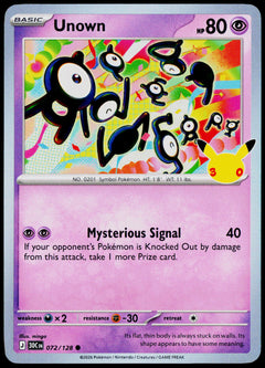 Unown 072/128 - 30th Celebration - English - Near Mint - original front scan