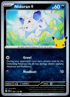 Nidoran ♀ 087/128 - 30th Celebration - English - Near Mint - original front scan
