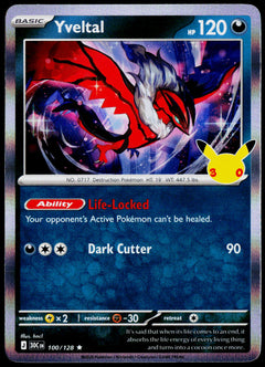Yveltal 100/128 - 30th Celebration - English - Near Mint - original front scan