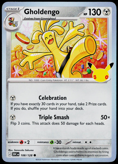 Gholdengo 108/128 - 30th Celebration - English - Near Mint - original front scan