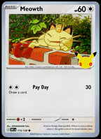 Meowth 113/128 - 30th Celebration - English - Near Mint - original front scan
