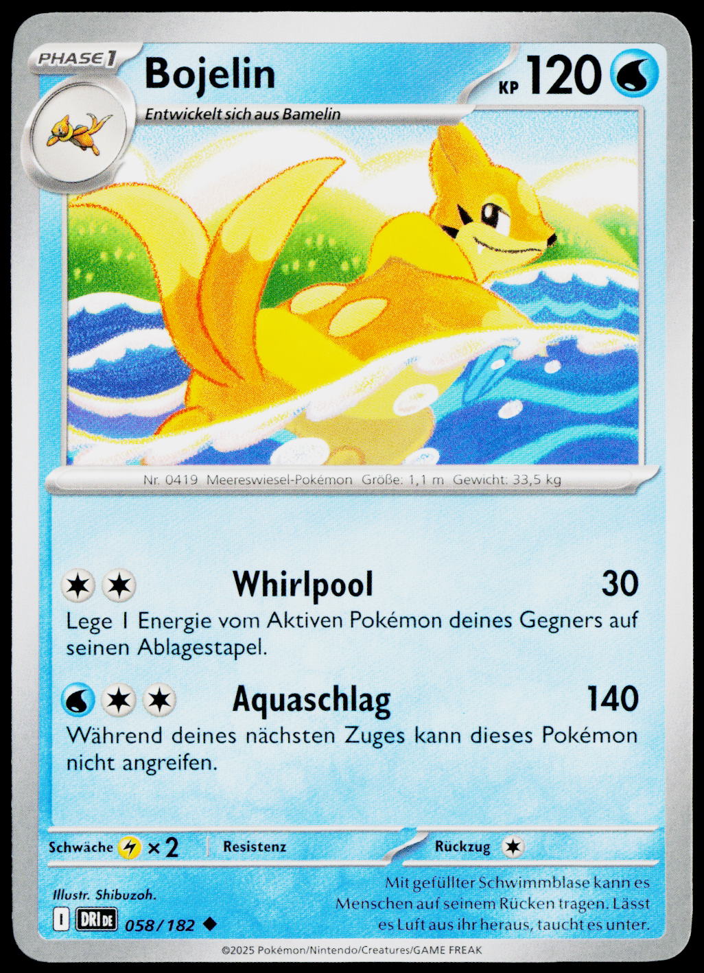 Floatzel 058/182 German - original scanned front
