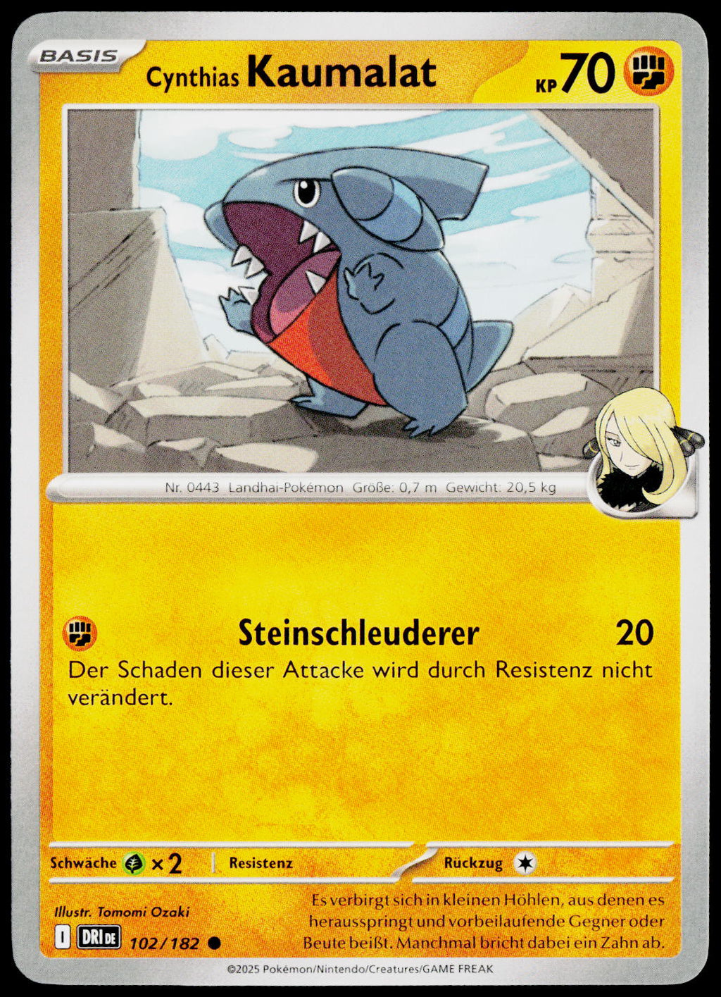 Cynthia's Gible 102/182 German - original scanned front