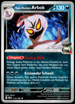 Team Rocket's Arbok 113/182 German - original scanned front