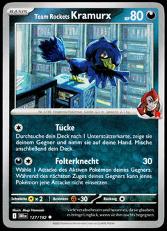 Team Rocket's Murkrow 127/182 German - original scanned front
