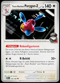 Team Rocket's Porygon-Z 155/182 German - original scanned front