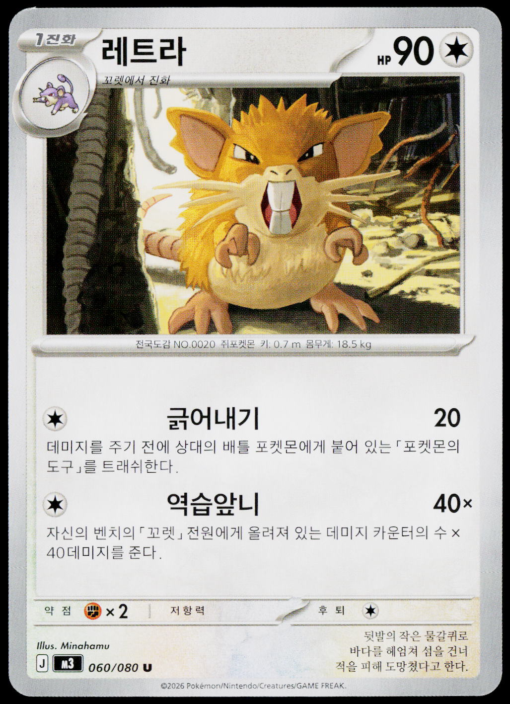 Raticate 060/080 Korean - original scanned front