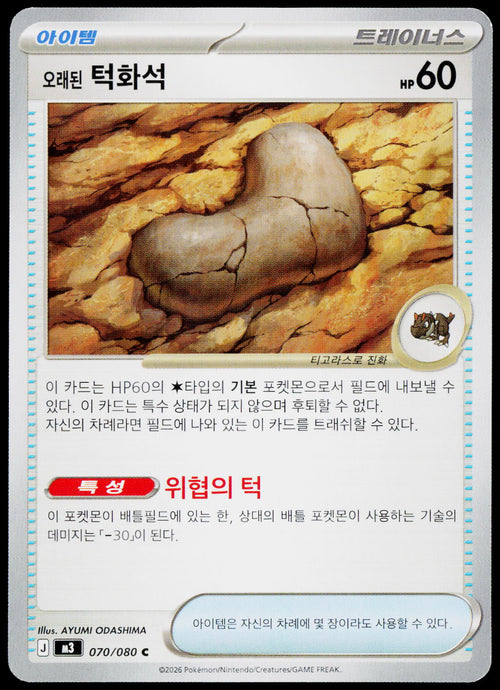 Antique Jaw Fossil 070/080 Korean - original scanned front