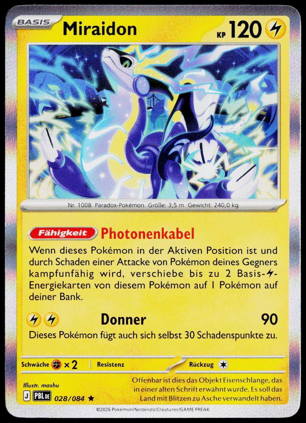 Miraidon 028/084 Holo German - original scanned front