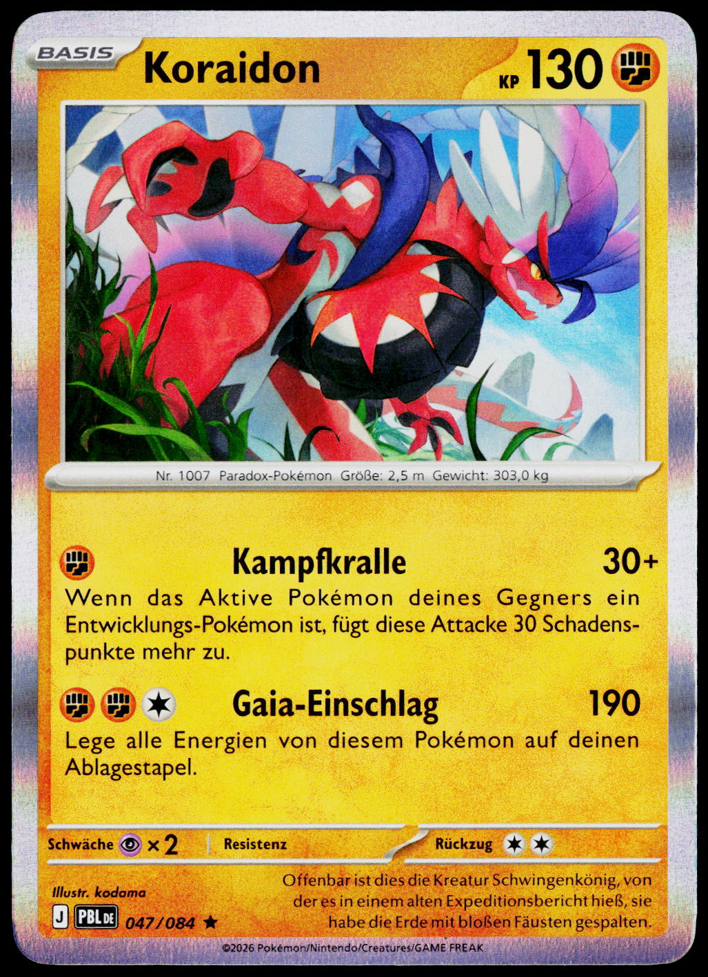 Koraidon 047/084 Holo German - original scanned front