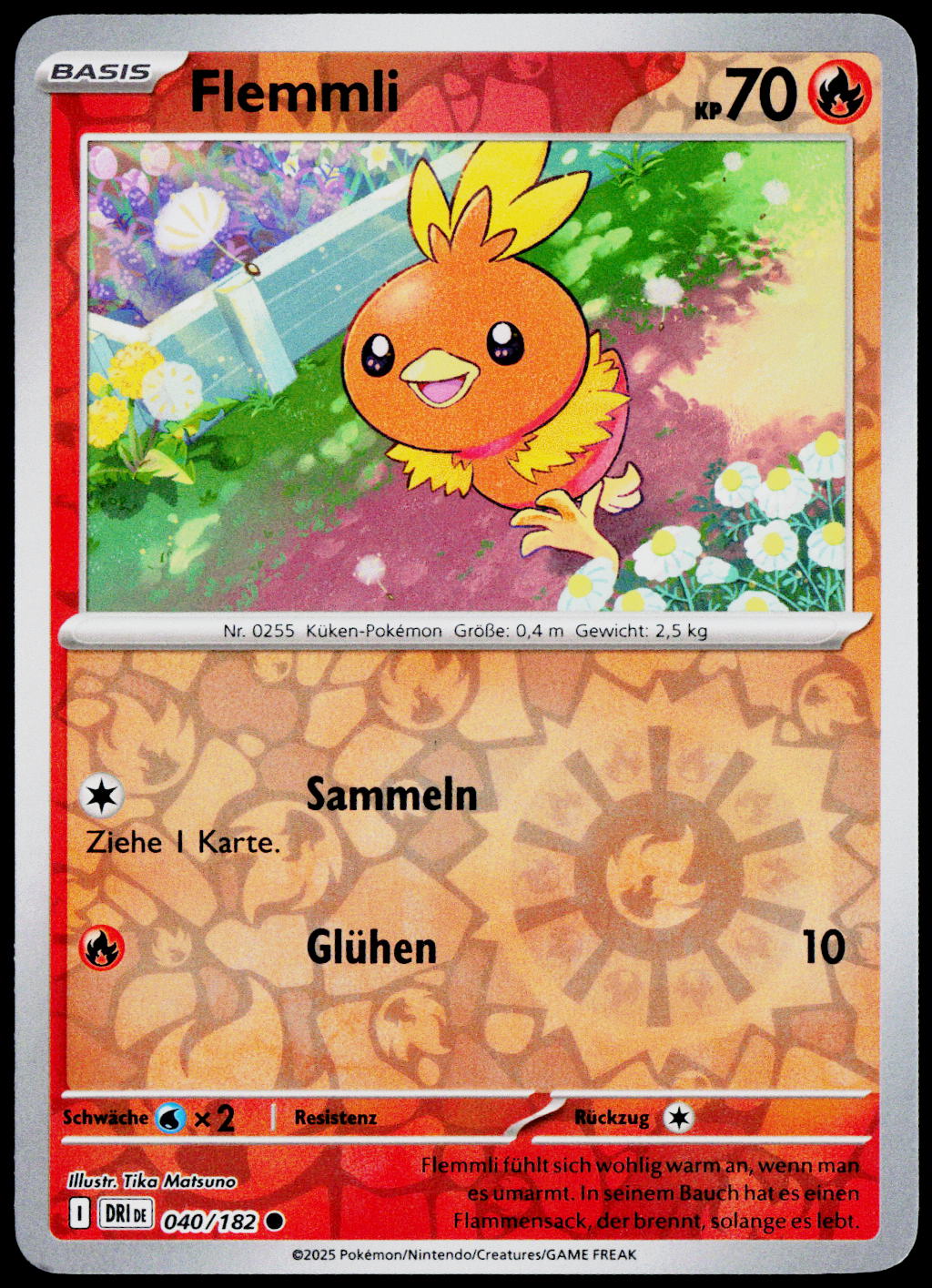 Torchic 040/182 Reverse Holo German - original scanned front
