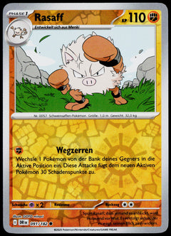Primeape 091/182 Reverse Holo German - original scanned front