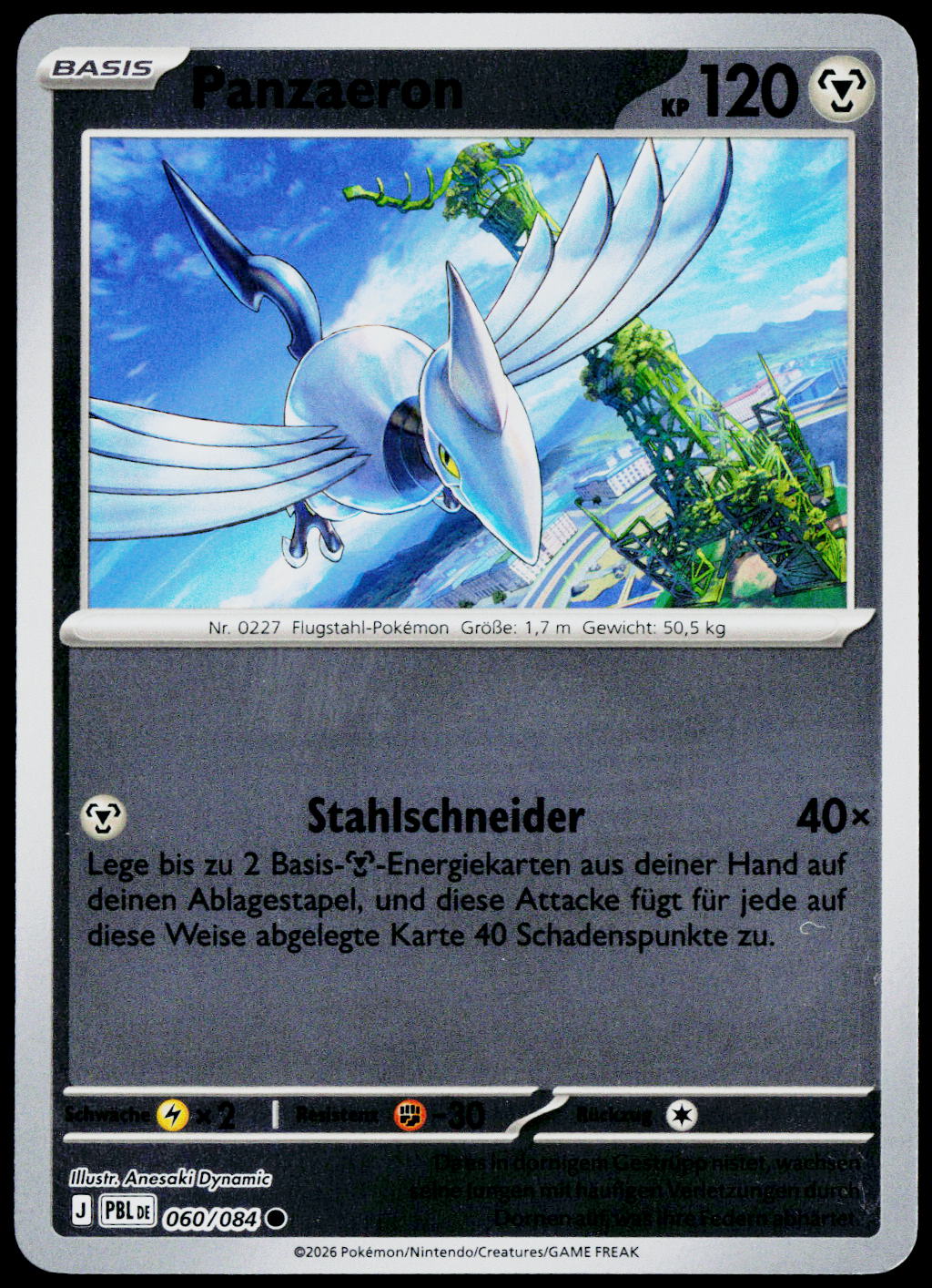 Skarmory 060/084 Reverse Holo German - original scanned front