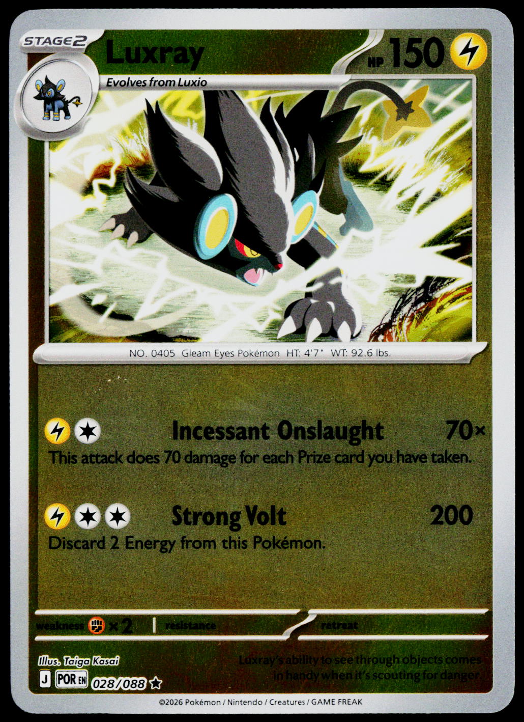 Luxray 028/088 Reverse Holo English - original scanned front