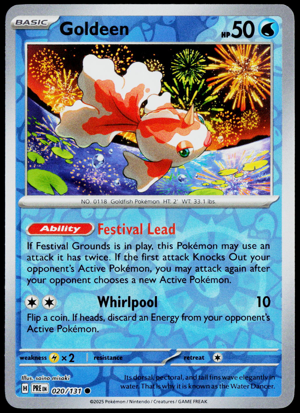 Goldeen 020/131 Reverse Holo English - original scanned front