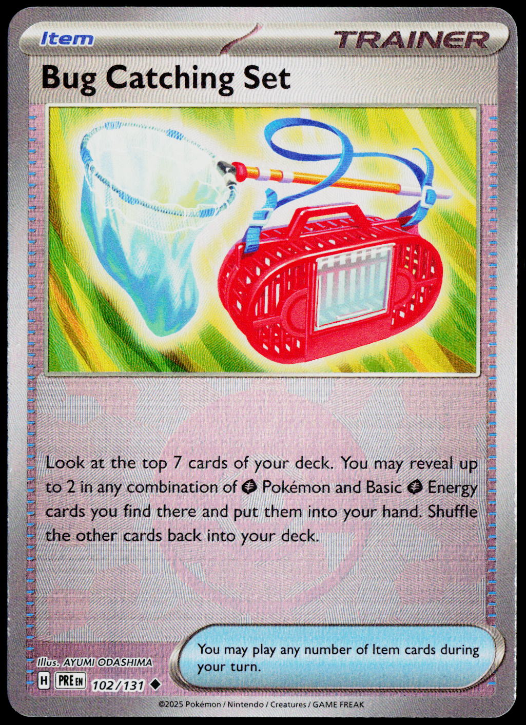 Bug Catching Set 102/131 Reverse Holo English - original scanned front