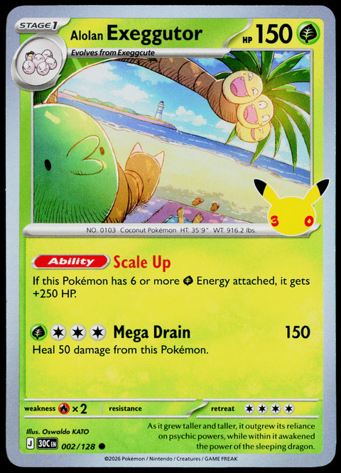 Alolan Exeggutor 002/128 Holo English - original scanned front