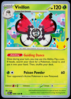 Vivillon 008/128 Holo English - original scanned front