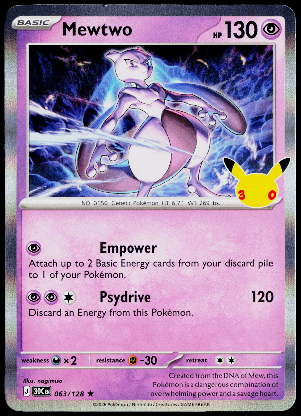 Mewtwo 063/128 Holo English - original scanned front