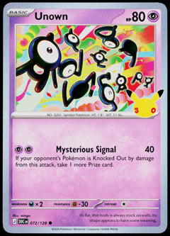 Unown 072/128 Holo English - original scanned front