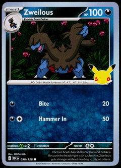 Zweilous 098/128 Holo English - original scanned front