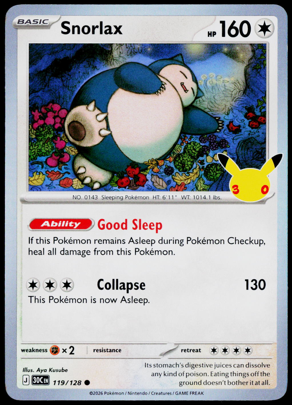 Snorlax 119/128 Holo English - original scanned front
