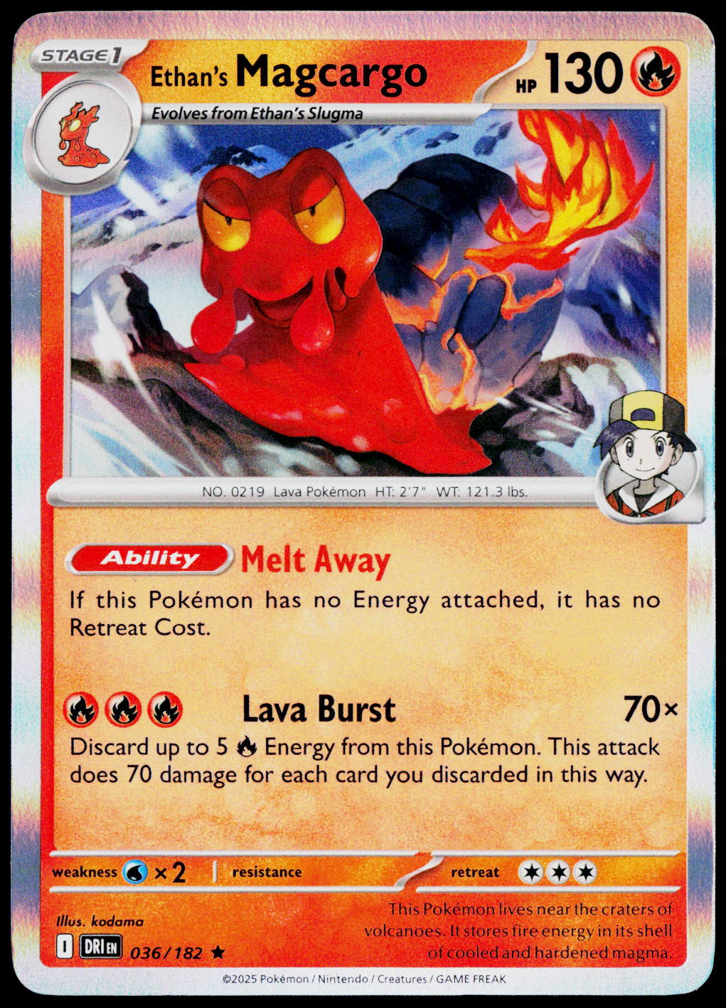 Ethan's Magcargo 024/217 Holo English - original scanned front