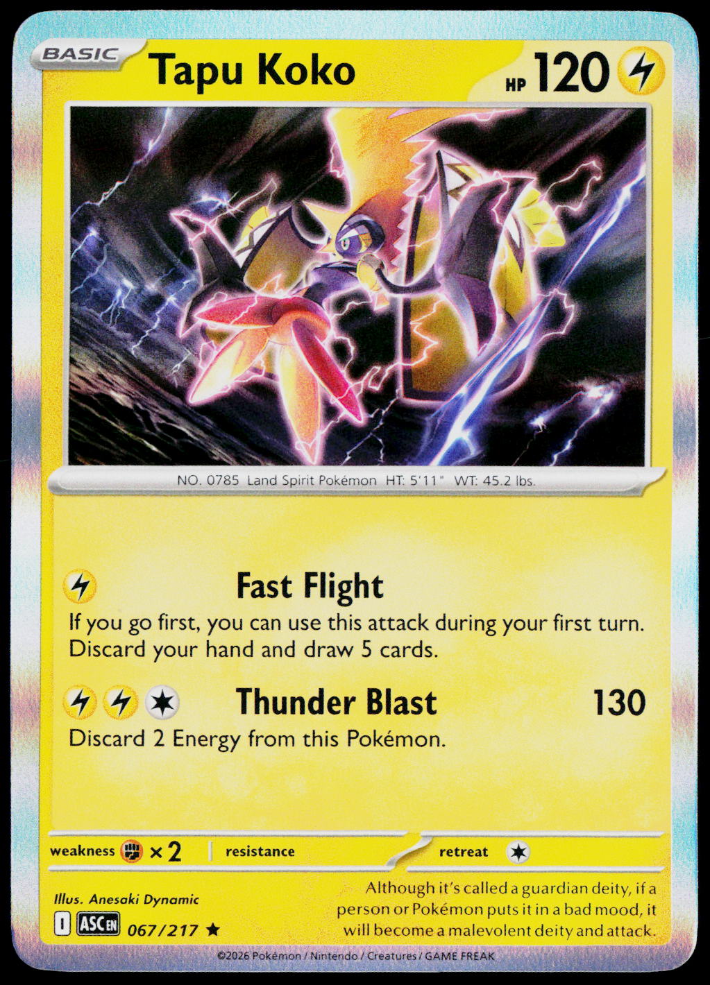 Tapu Koko 067/217 Holo English - original scanned front