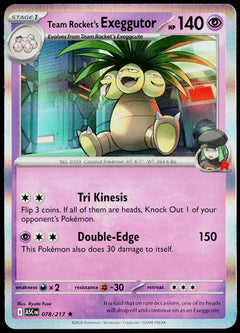 Team Rocket's Exeggutor 078/217 Holo English - original scanned front